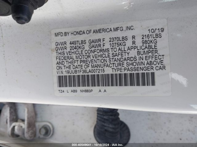 19UUB1F36LA007215 Acura Tlx Standard