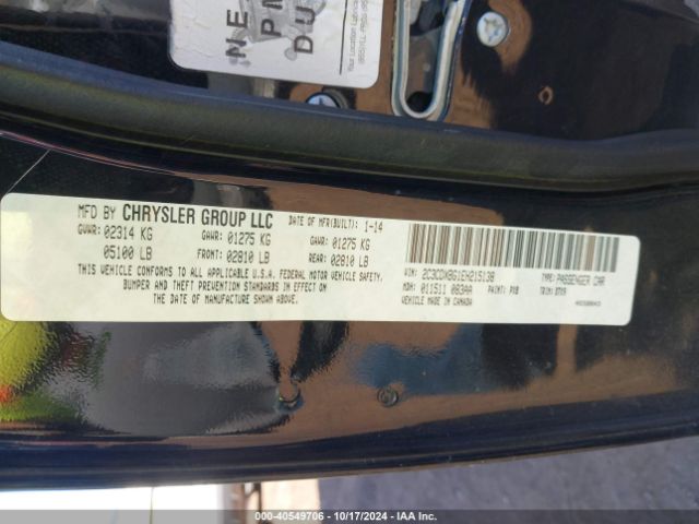 2C3CDXBG1EH215138 Dodge Charger Se