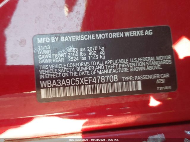 WBA3A9C5XEF478708 BMW 335i