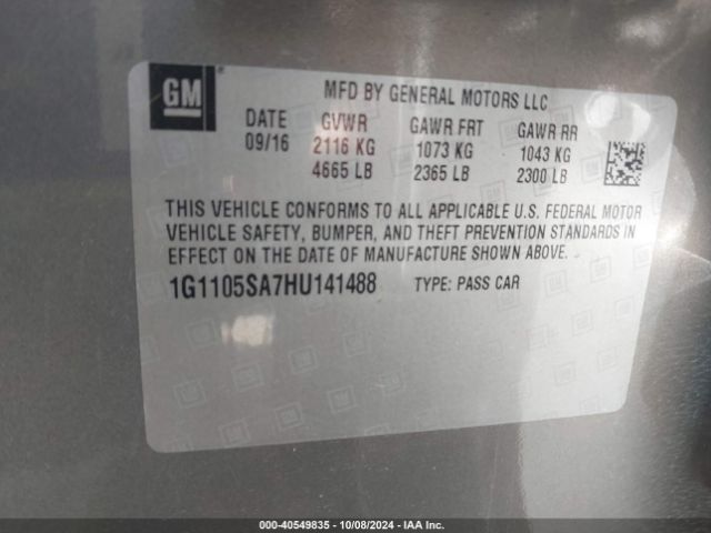 1G1105SA7HU141488 Chevrolet IMPALA 1LT