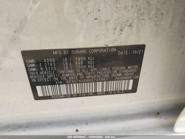 4S3GTAV69N3705961 Subaru Impreza Premium