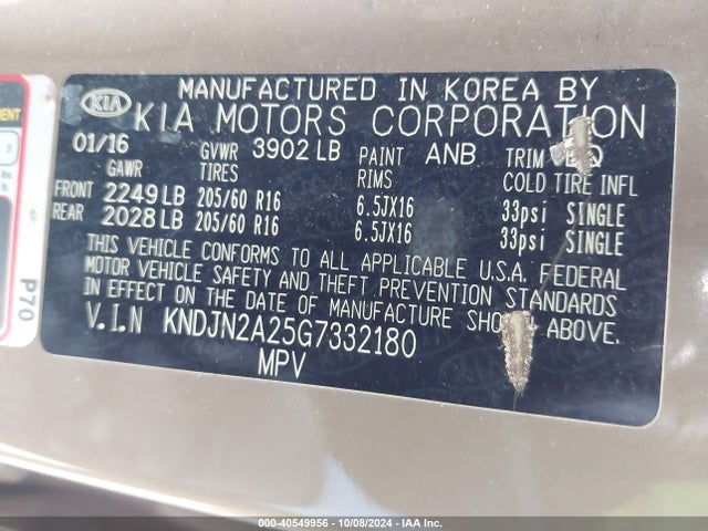 KIA Soul 2016 KNDJN2A25G7332180 Image 9