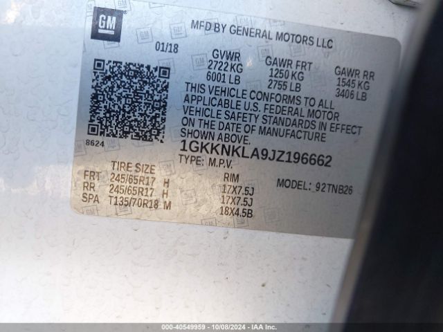 1GKKNKLA9JZ196662 GMC Acadia Sle-1