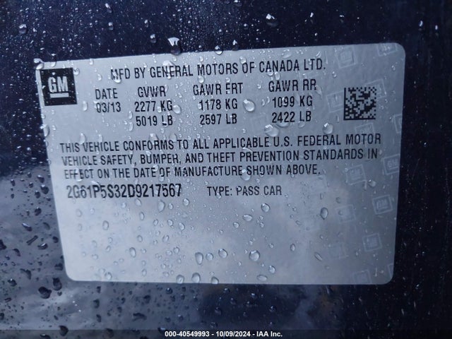 2013 CADILLAC XTS 2G61P5S32D9217567 Photo 8