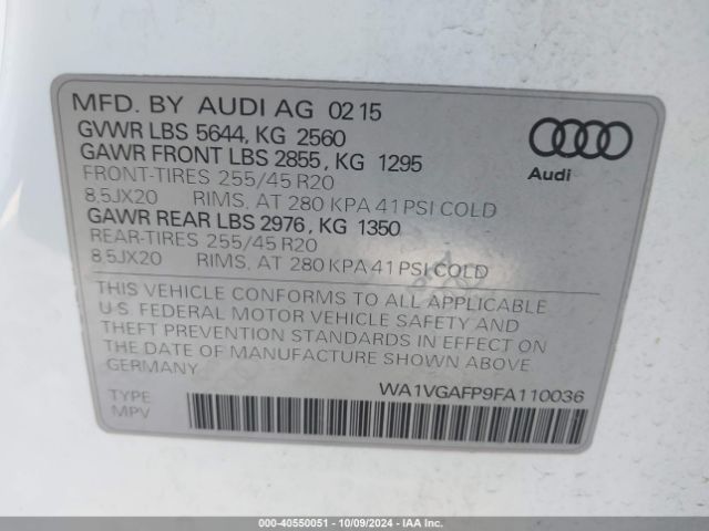 WA1VGAFP9FA110036 Audi Sq5 3.0t Premium Plus