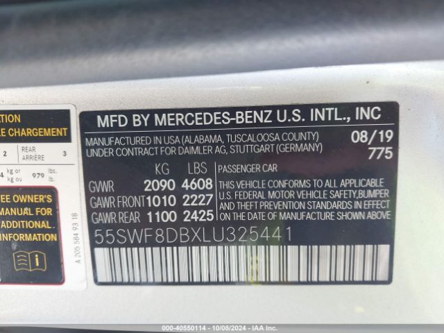 55SWF8DBXLU325441 Mercedes-Benz C 300