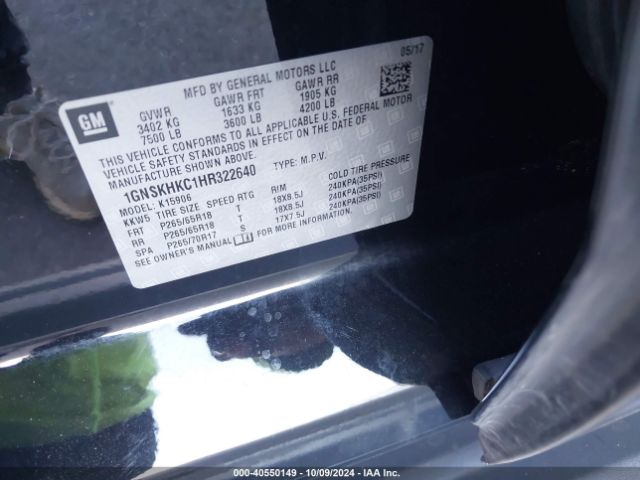 1GNSKHKC1HR322640 Chevrolet Suburban Lt