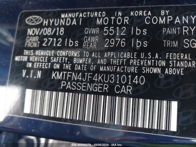 KMTFN4JF4KU310140 Genesis G80 5.0 Ultimate