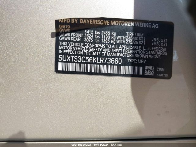 5UXTS3C56KLR73660 BMW X3 M40i