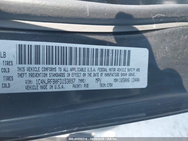 1C4NJRFB0FD153897 Jeep Patriot Latitude