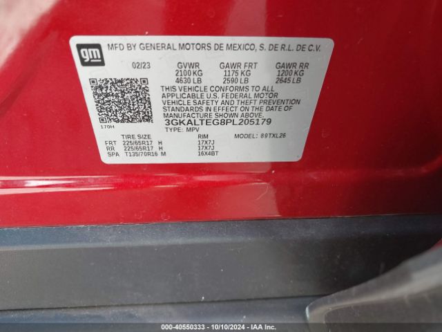3GKALTEG8PL205179 GMC Terrain Awd Sle