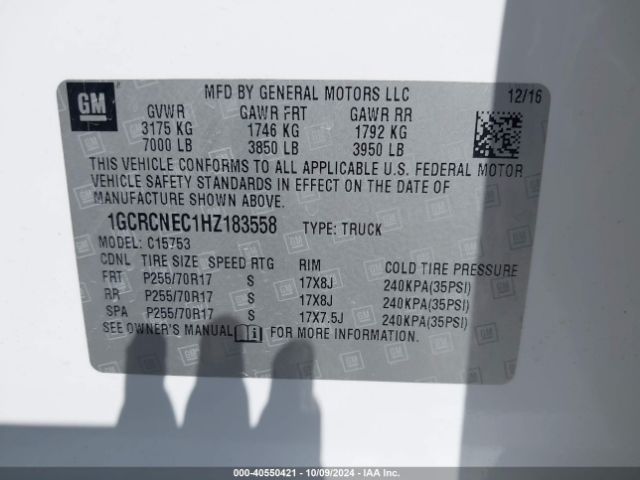 1GCRCNEC1HZ183558 Chevrolet Silverado 1500 Wt