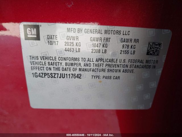 1G4ZP5SZ7JU117642 Buick Lacrosse Essence