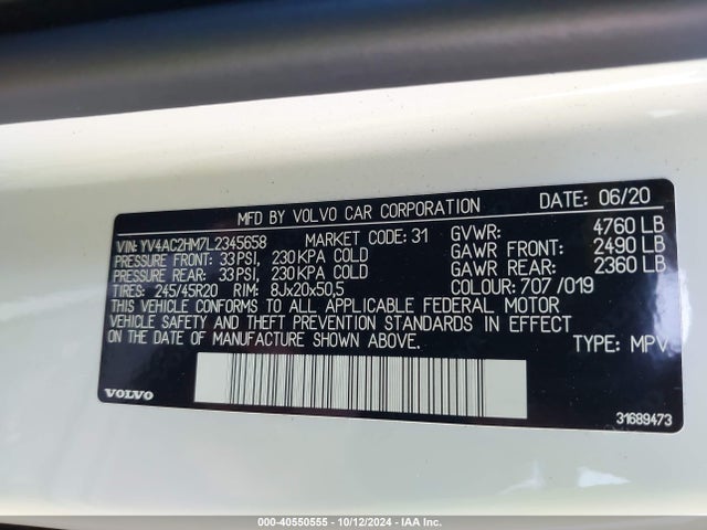Volvo Xc40 R-design 2020 YV4AC2HM7L2345658 Image 9