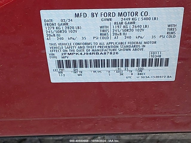Ford Edge St-line 2024 2FMPK4J94RBA87826 Image 9