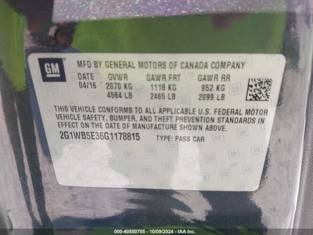 2G1WB5E36G1178815 Chevrolet Impala Limited Lt