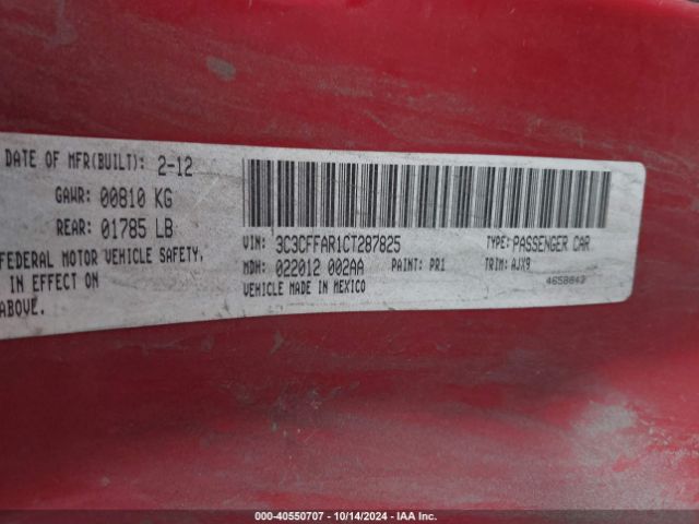 2012 FIAT 500 3C3CFFAR1CT287825 Photo 8