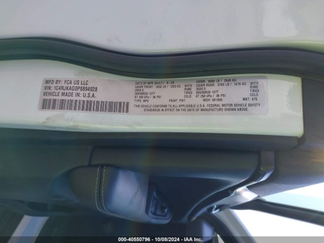 1C4RJKAG0P8894928 Jeep Grand Cherokee L Altitude 4x4