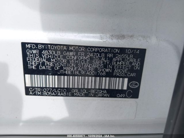 JTHBE1BL9FA001768 Lexus GS 350