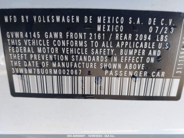3VWBM7BU0RM002067 Volkswagen Jetta 1.5t Sport
