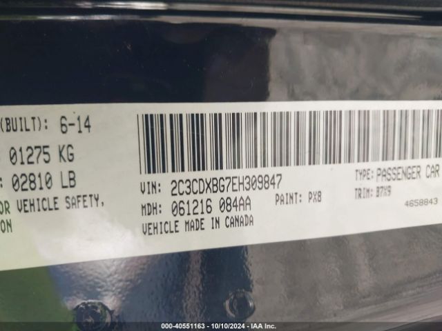 2C3CDXBG7EH309847 Dodge Charger Se