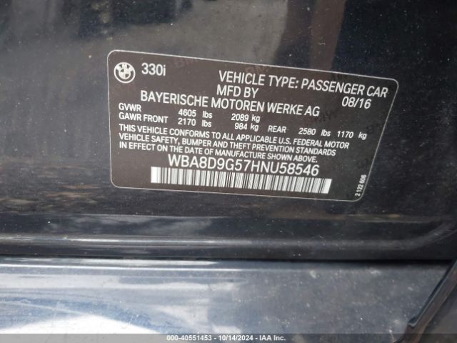 WBA8D9G57HNU58546 BMW 330i Xdrive