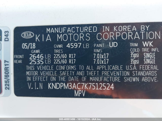 KIA Sportage Lx 2019 KNDPM3AC7K7512524 Image 9