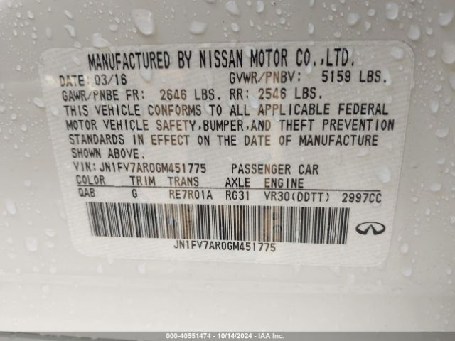 JN1FV7AR0GM451775 Infiniti Q50 3.0t Red Sport 400