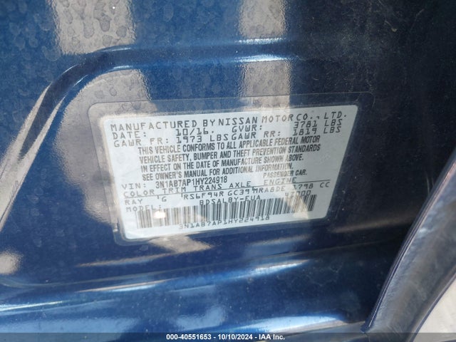 Nissan SENTRA S 2017 3N1AB7AP1HY224918 Image 9