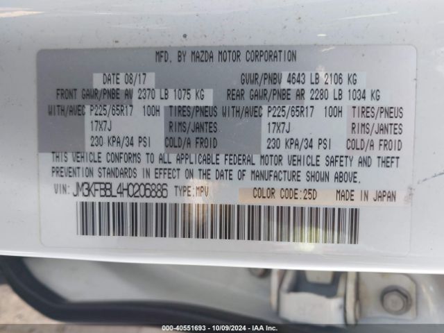 JM3KFBBL4H0206886 Mazda CX-5 SPORT