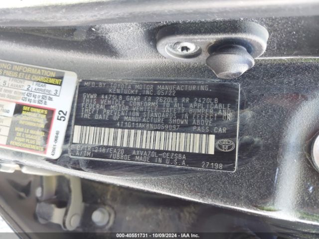 4T1G11AK8NU059097 Toyota CAMRY SE