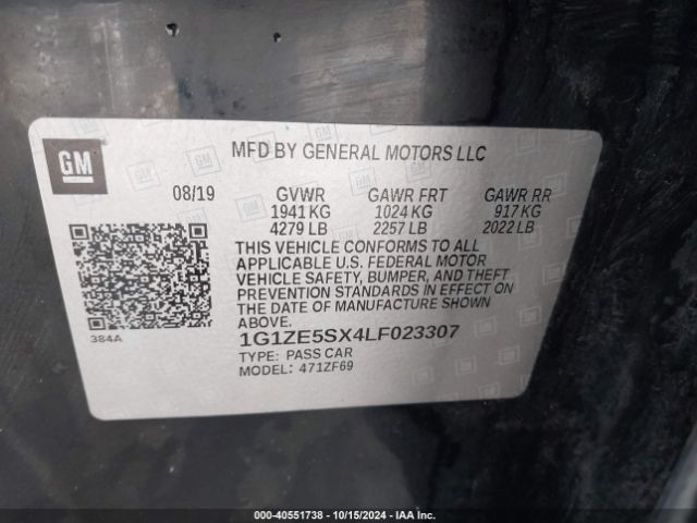 1G1ZE5SX4LF023307 Chevrolet Malibu Fwd Premier