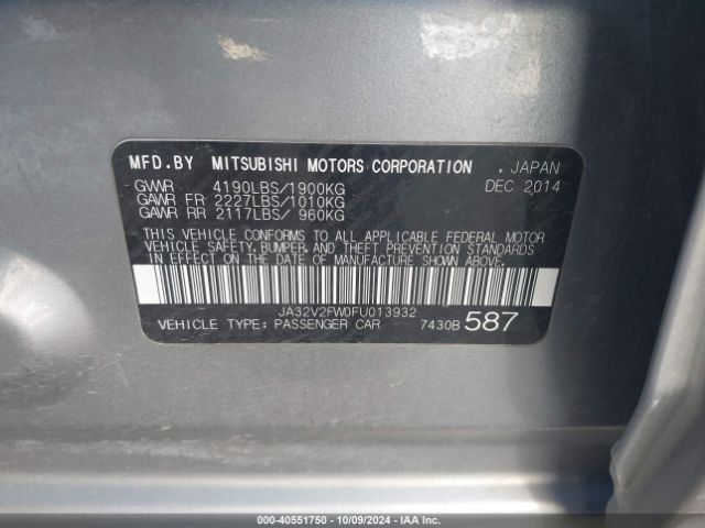 JA32V2FW0FU013932 Mitsubishi Lancer Se