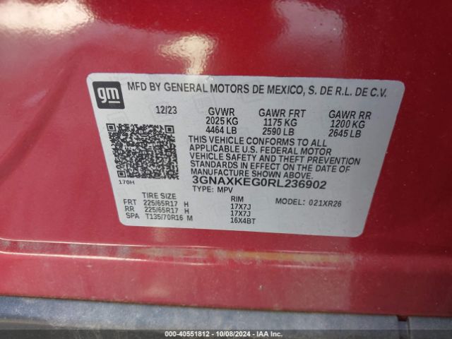 3GNAXKEG0RL236902 Chevrolet Equinox Fwd Lt