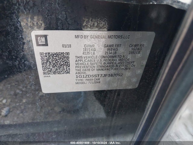 Chevrolet MALIBU LT 2018 1G1ZD5ST7JF182092 Image 9