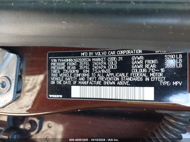 Volvo Xc60 T6 Drive-e 2016 YV449MRKXG2926534 Image 9