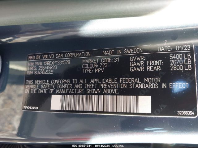 YV4L12REXP1331528 Volvo Xc60 B5 Plus Bright Theme