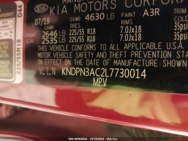 KIA Sportage Ex 2020 KNDPN3AC2L7730014 Image 9