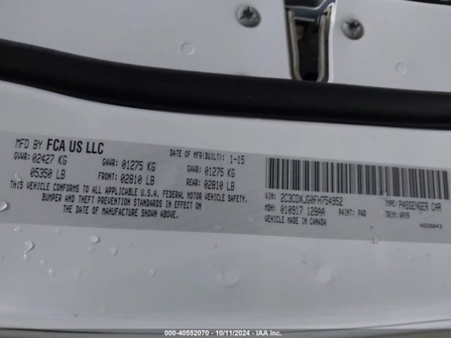2C3CDXJG0FH754952 Dodge Charger Sxt
