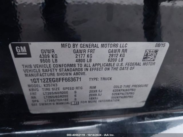 1GT12ZEG8FF663671 GMC Sierra 2500hd Slt