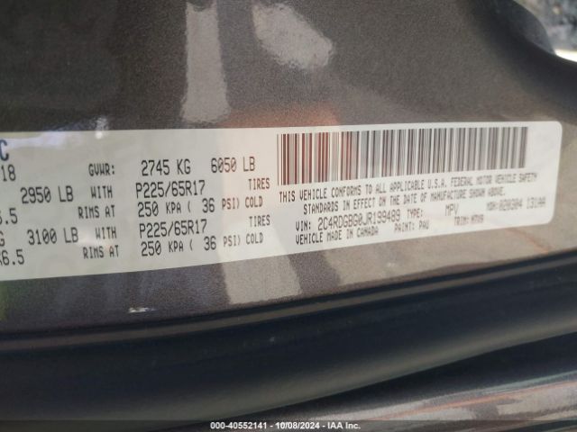 2C4RDGBG0JR199489 Dodge Grand Caravan Se Plus
