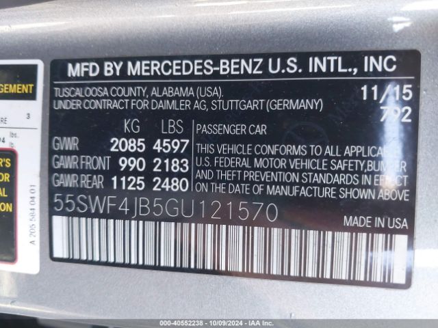 55SWF4JB5GU121570 Mercedes-Benz C 300 Luxury/sport