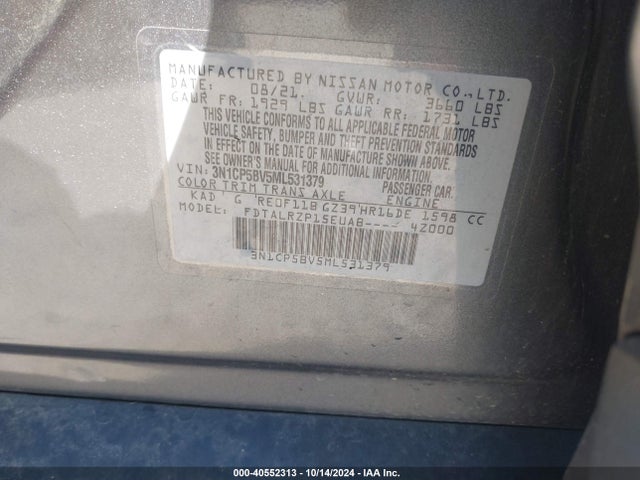 Nissan Kicks S Xtronic Cvt 2021 3N1CP5BV5ML531379 Image 9