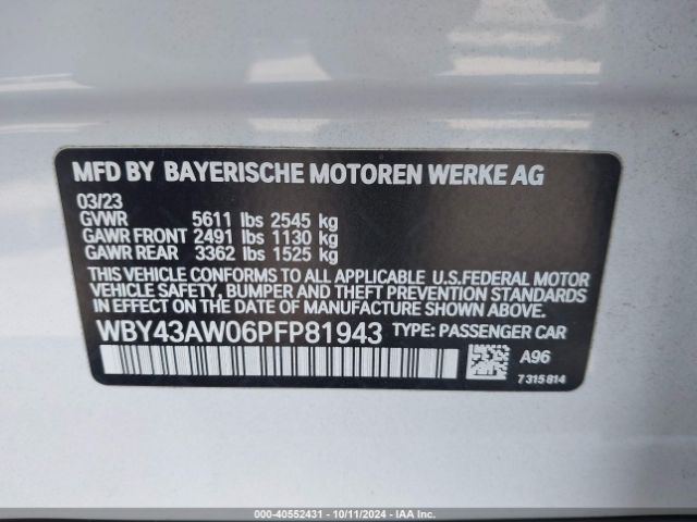 WBY43AW06PFP81943 BMW I4 Edrive35