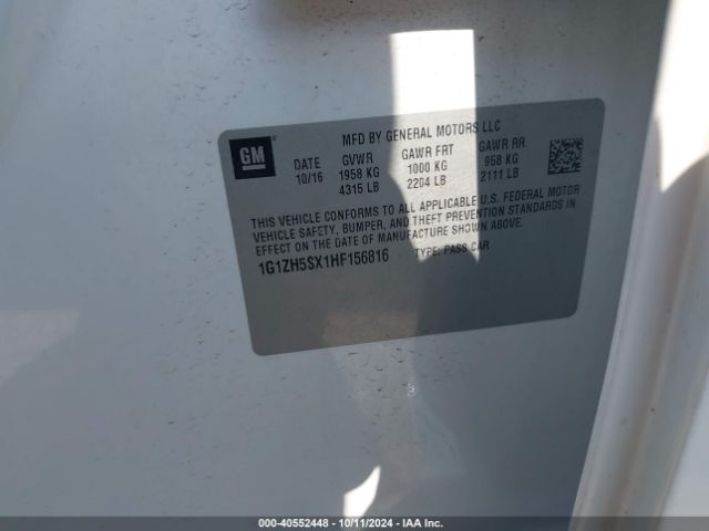 1G1ZH5SX1HF156816 Chevrolet Malibu Premier