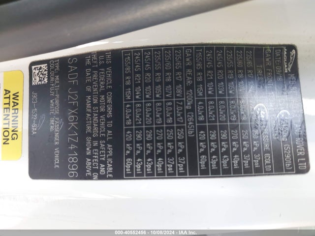 2019 JAGUAR E-PACE SADFJ2FX6K1Z41896 Photo 8