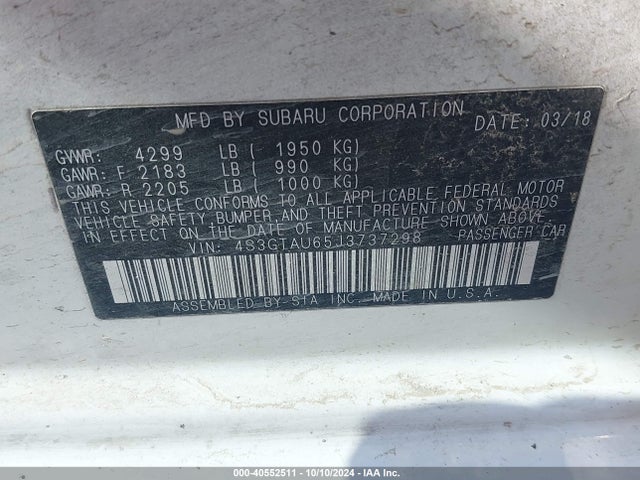 4S3GTAU65J3737298 Subaru Impreza 2.0i Limited