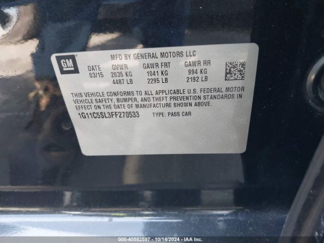 1G11C5SL3FF270533 Chevrolet MALIBU 1LT