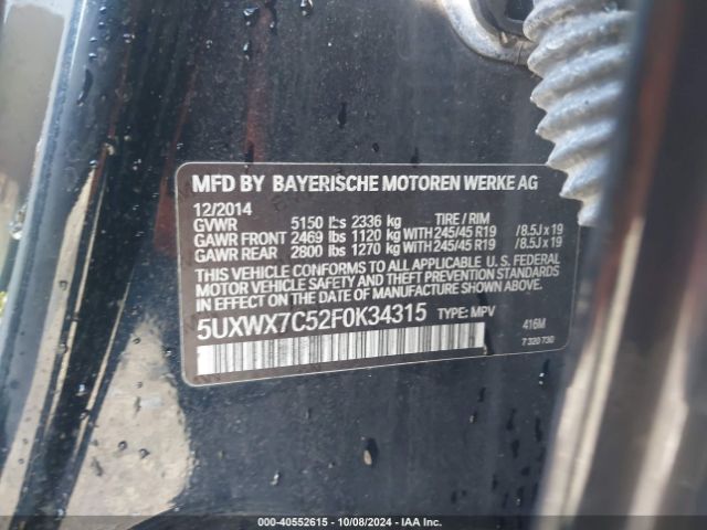 5UXWX7C52F0K34315 BMW X3 Xdrive35i