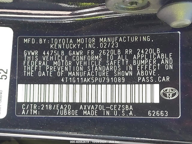 Toyota CAMRY SE 2023 4T1G11AK5PU791089 Image 17